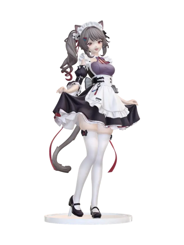 Catgirl Maid in Lavender and White - Lilac 3D model, vytvořený pomocí AI