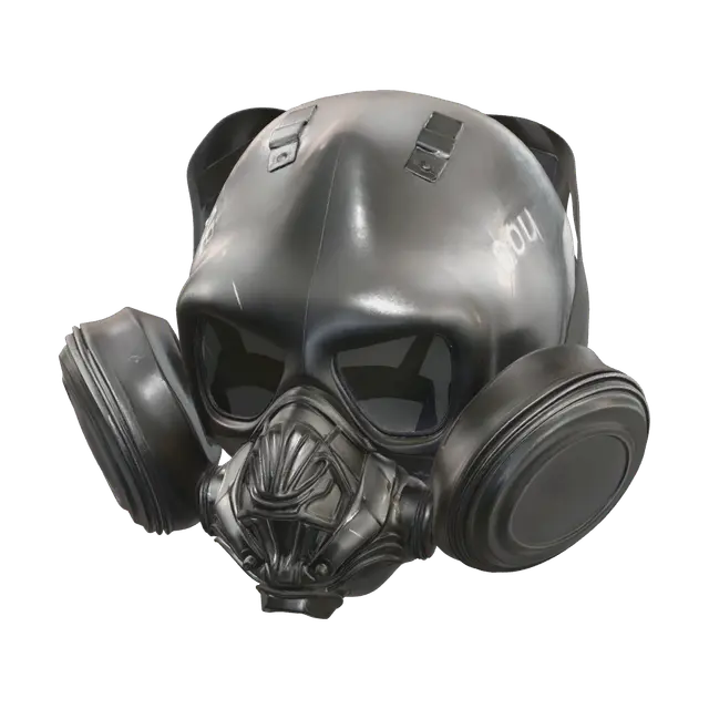 Realistic Gas Mask - Vent 3D model, vytvořený pomocí AI
