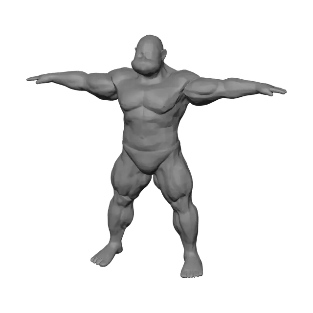 3D model for a man wearing a mask and naked for doing workout