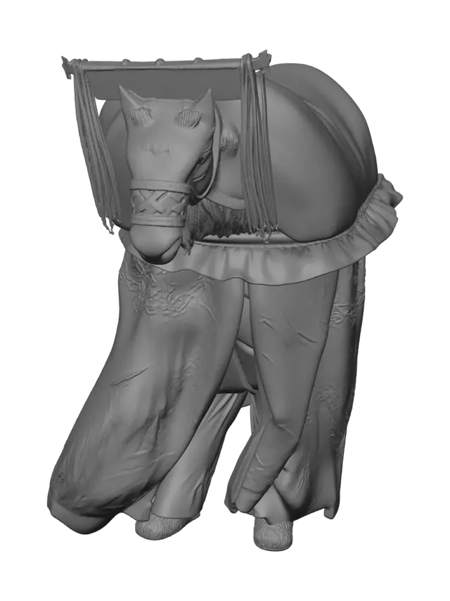 3D model for Two Giant Carnival Masks on a Colorful Float