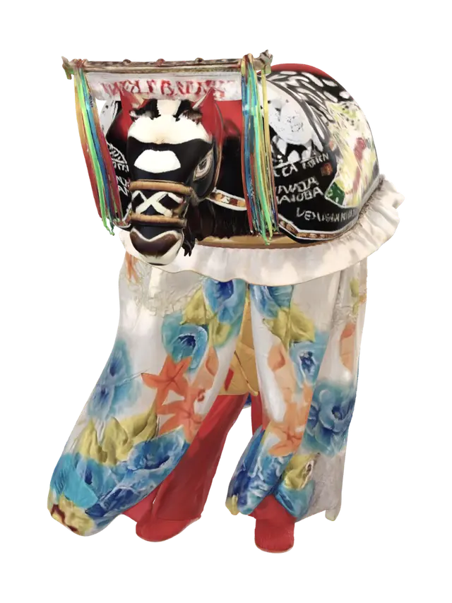 3D model for Two Giant Carnival Masks on a Colorful Float