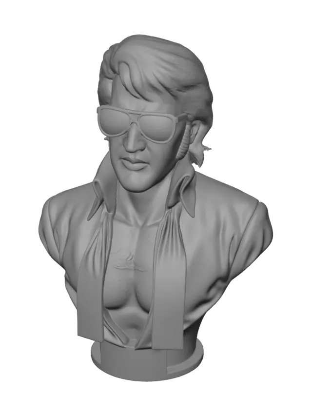 3D model for Maak een realistisch torso zoals op de foto
met de naam elvis presley onderaan de voet