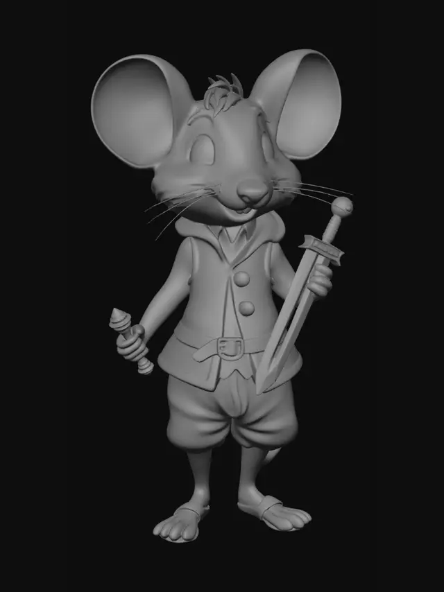 3D model for erstelle mir eeine Maus mit scgwert in der hand