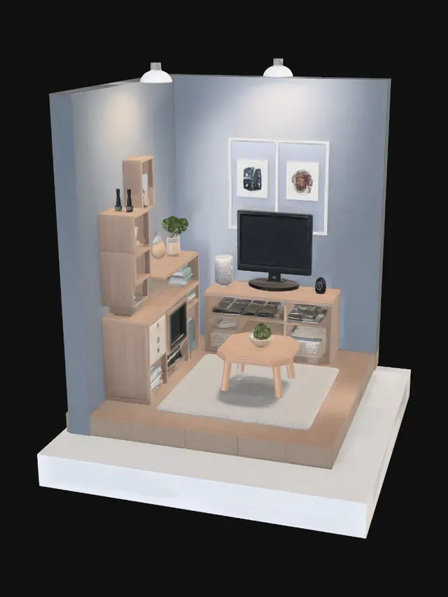 3D model for Cozy Isometric Living Room Diorama