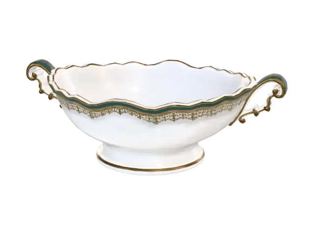 Gilded Lace Rim Centerpiece Bowl - Filigree 3D model, vytvořený pomocí AI