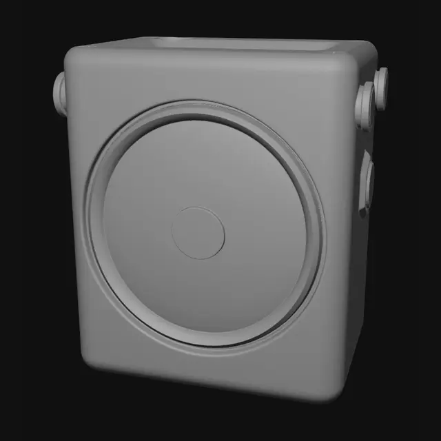 3D model for Waterproof shower music display enclosure. Dimensions: 85mm wide x 65mm tall x 22mm deep.
Material: FDM-printable, no overhangs above 45 degrees, two halves (front shell + back shell).
Front shell:
- Rectangular display window 52mm x 38mm centered, 2mm deep recess for 2mm polycarbonate insert, 0.5mm retaining lip
- 3 circular through-holes 7mm diameter on right side edge, spaced 18mm apart vertically for push buttons
- All edges rounded with 3mm fillet
- Minimal flat modern aesthetic, smooth matte surface
Back shell:
- 2 integrated suction cup mount pads, 42mm circular recessed 3mm, centered at 20mm from each short edge
- 4 PCB standoff posts 5mm diameter, 3mm height with M2 threaded insert holes
- USB-C access port on bottom edge: 12mm x 5mm slot with snap-fit hinged waterproof flap cov