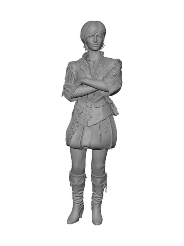 3D model for Crimson-Haired Adventurer