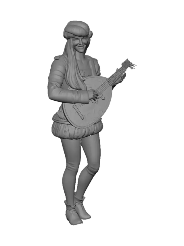 3D model for Medieval Lute Player