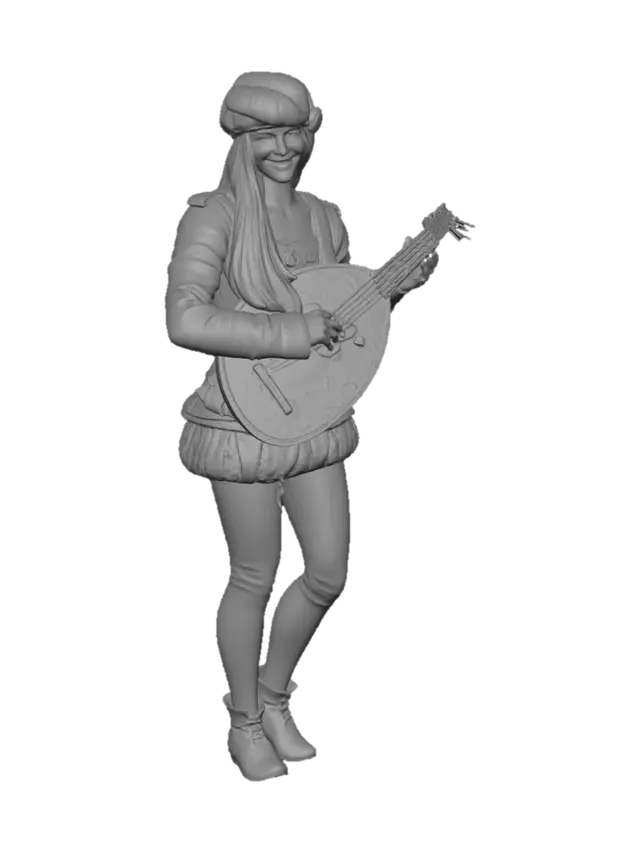 3D model for Medieval Lute Player