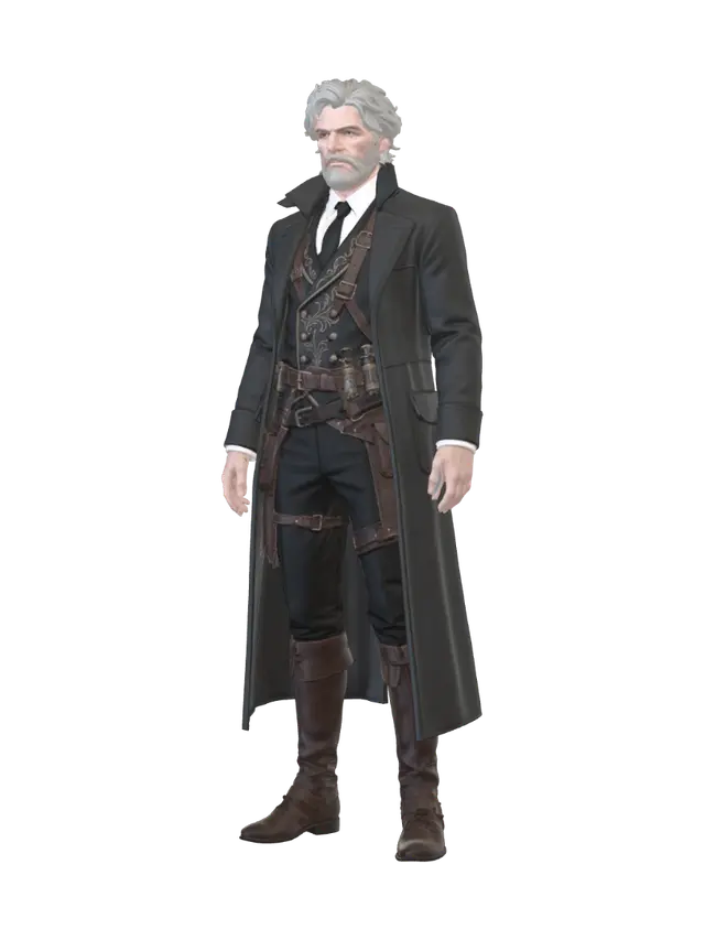 The Ironbound Inspector 3D model, vytvořený pomocí AI