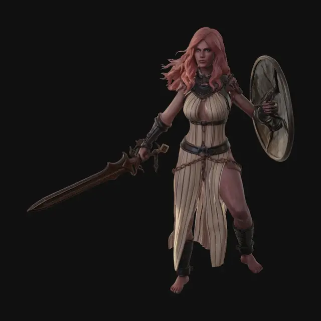 3D model for Crimson Shieldmaiden