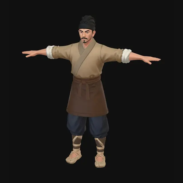 3D model for Traditional Martial Artist in T-Pose