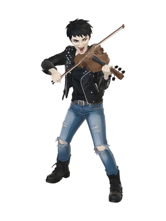 3D model for Polygon Punk Violinist