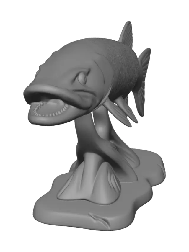 3D model for Carved Pike on Driftwood