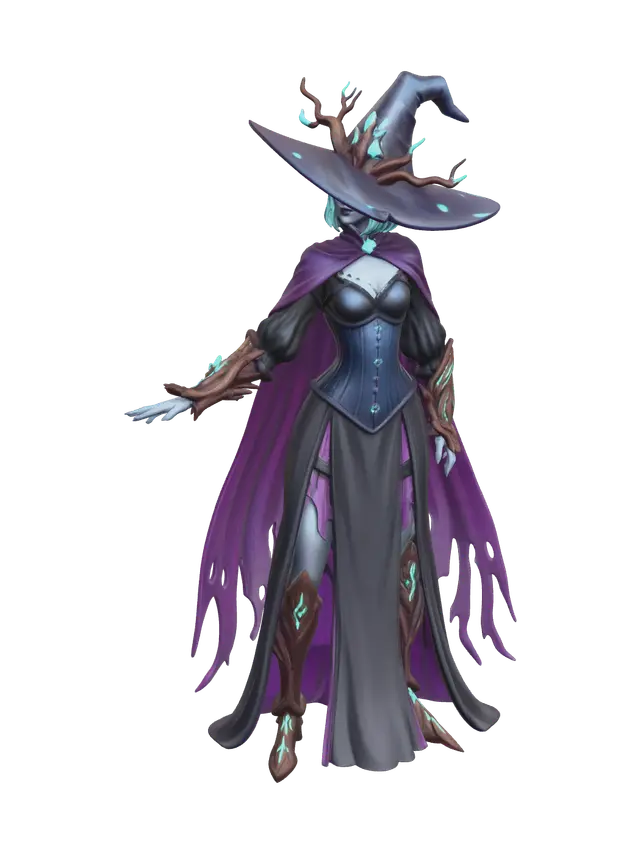 Realistic Wickedwitch - Facialexpression 3D model, vytvořený pomocí AI
