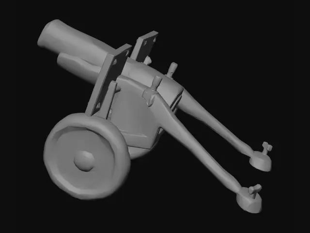 3D model for Cannon on a wheeled carriage