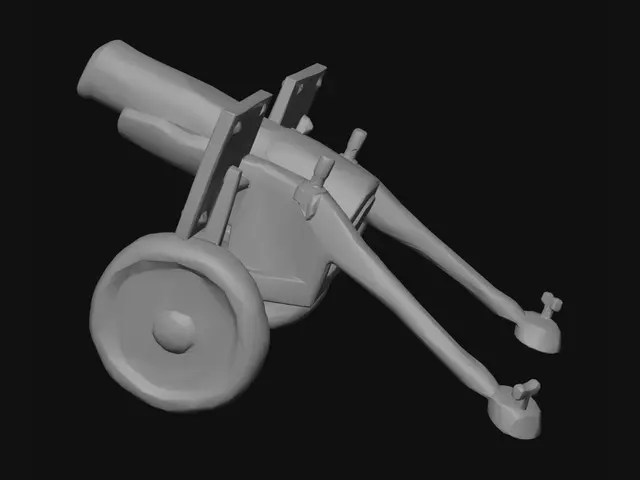 3D model for Cannon on a wheeled carriage