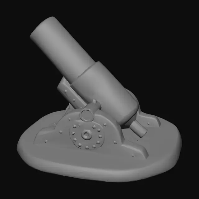 3D model for Cannon on a Base