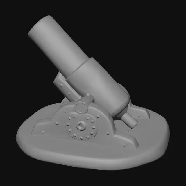 3D model for Cannon on a Base