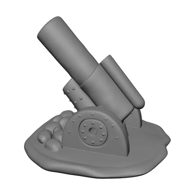 3D model for Cannon on a rocky pedestal