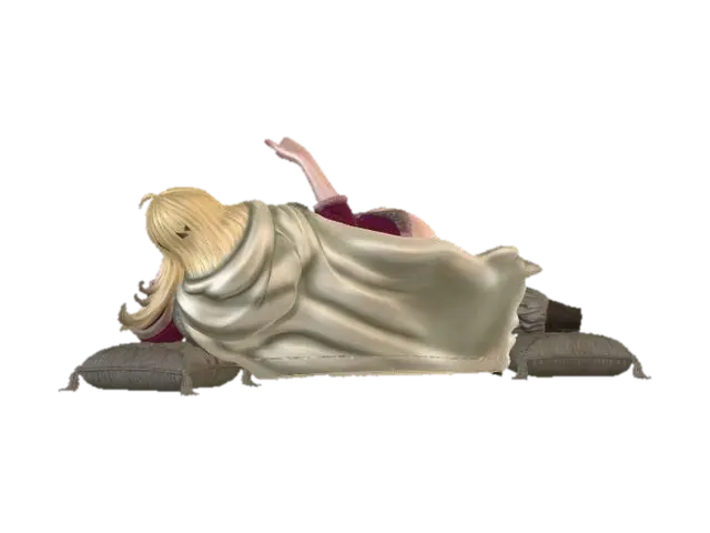 Gerd One Piece laying down - Waifu 3D model, vytvořený pomocí AI