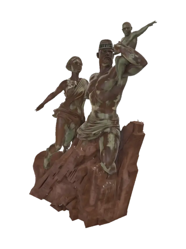 3D model for quitale el fondo y la base que queden las estatuas y la piedra