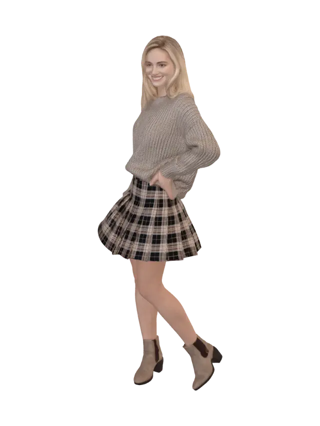 3D model for Cozy Plaid Portrait