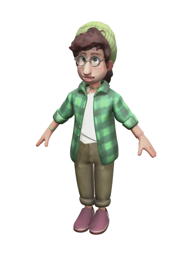 Modello 3D Low-Poly Turning Red Priya, generato dall’IA