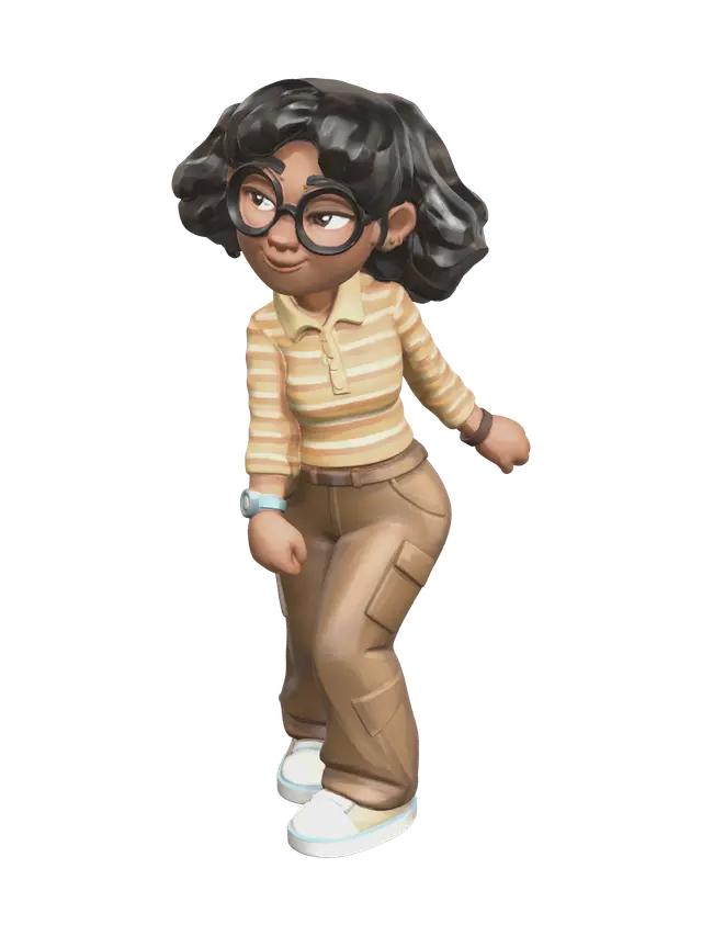 Modello 3D Fantasy Turning Red Priya, generato dall’IA