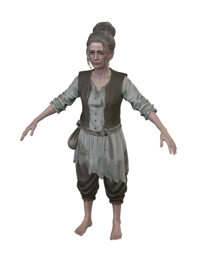 Barefoot Wanderer 3D model, vytvořený pomocí AI