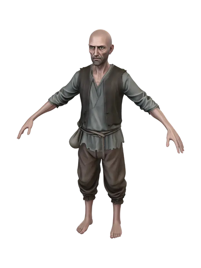 Modello 3D The Ragged Wanderer - Drifter, generato dall’IA