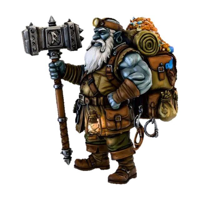 Duergar Dwarf Miner B #thanksgiving# - Robust 3D model, vytvořený pomocí AI