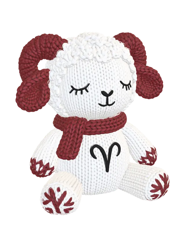 Carneiro de Aries em Trico - Amigurumi 3D model, vytvořený pomocí AI
