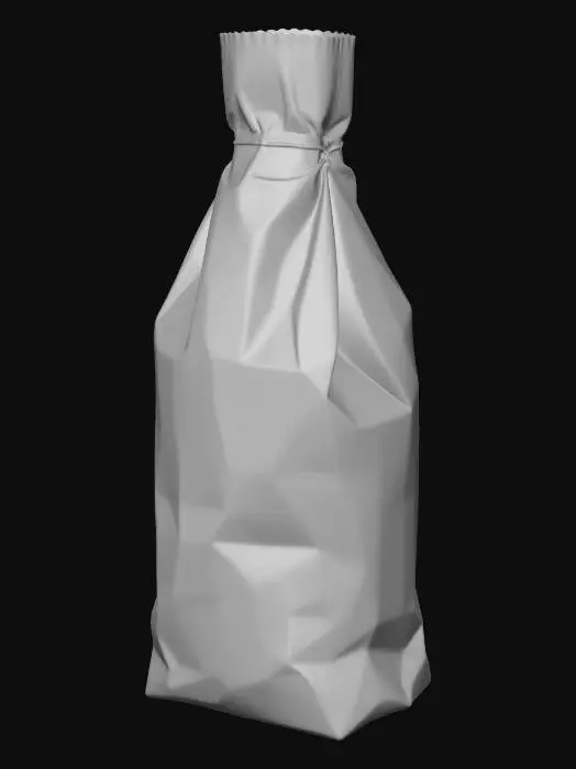 3D model for Bottle shaped brown paper bag