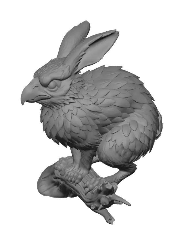 3D model for Un conejo con plumas de aspecto malevolo