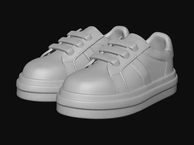 3D model for Teal Accent Sneakers