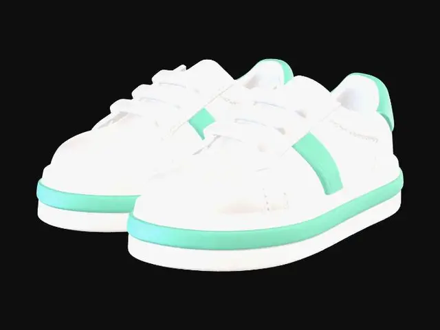 3D model for Teal Accent Sneakers