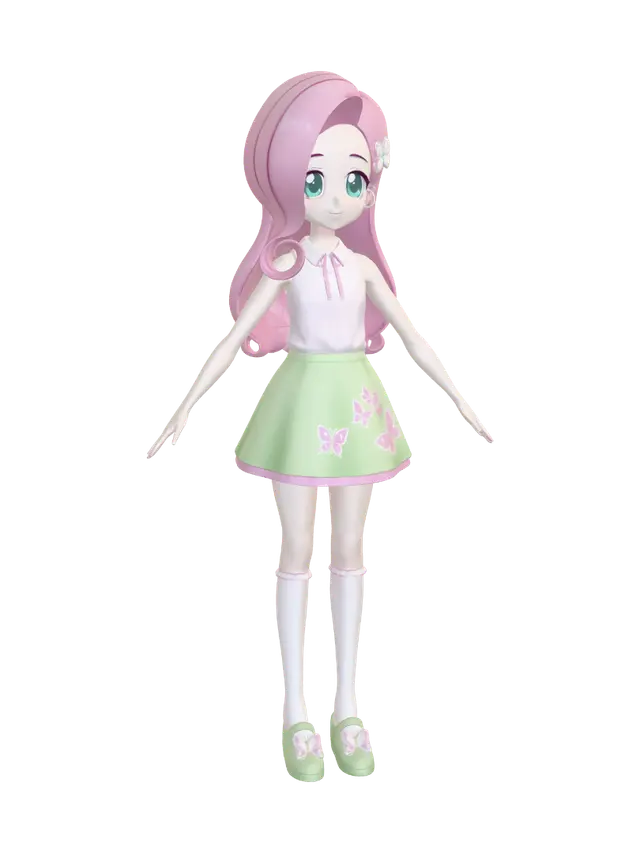 3D model for Pink Butterfly Princess