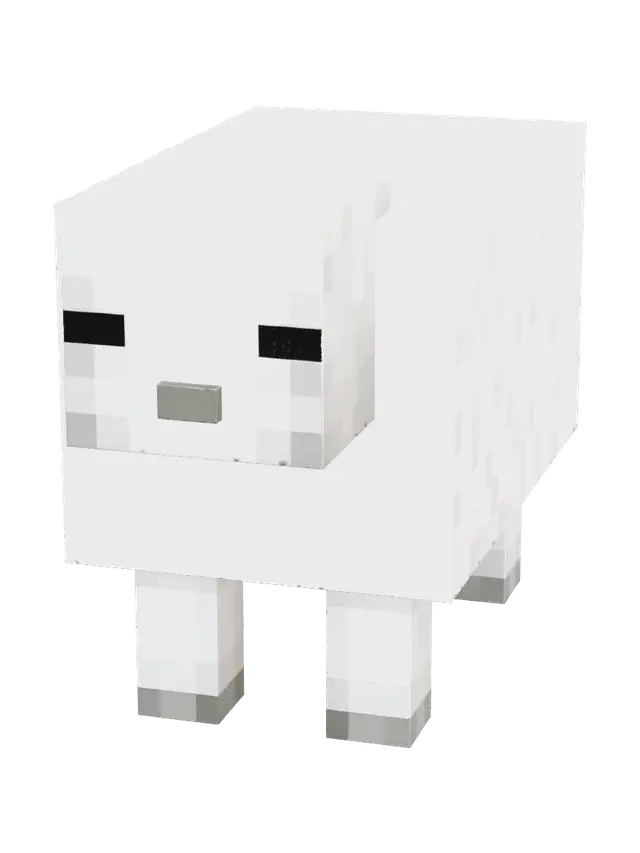 Stylized Minecraft Sheep - Cubic 3D model, vytvořený pomocí AI