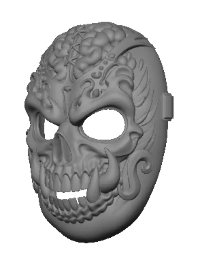 3D model for Neon Brain Skull Helmet