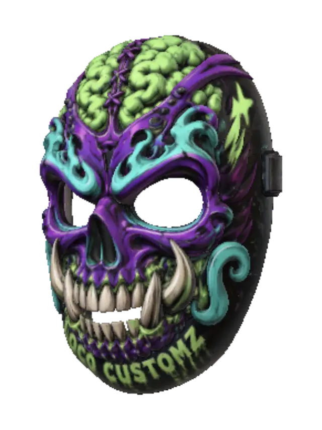 3D model for Neon Brain Skull Helmet