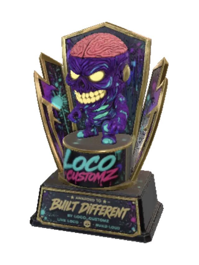 Built Different: Loco Customz Trophy-3D-modell, genererad av AI