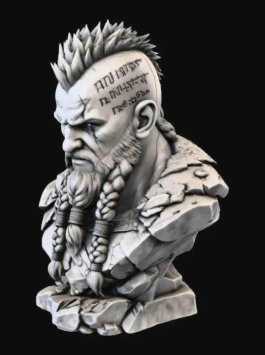 3D model for Stone Warrior Bust