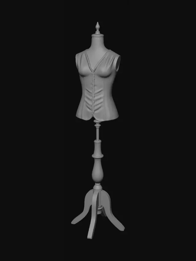 3D model for Blue dress form on a stand