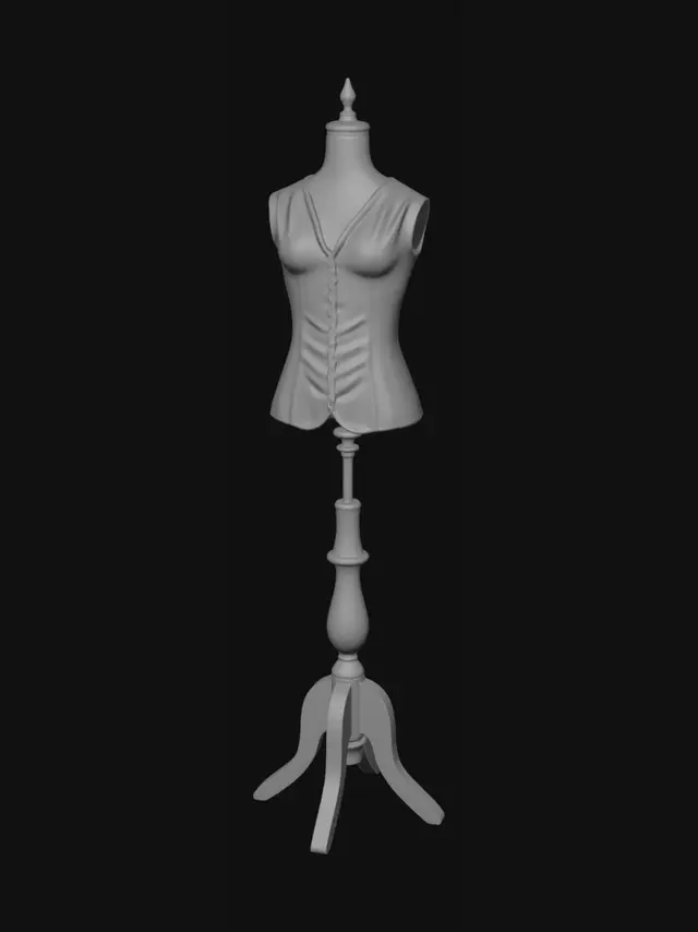 3D model for Blue dress form on a stand