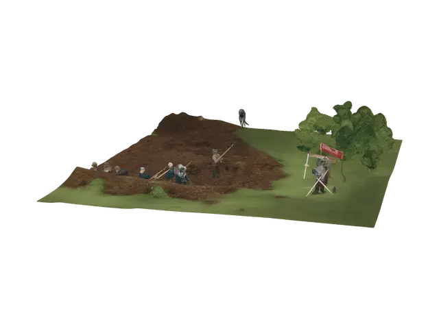 Hill Diggers 3D model, vytvořený pomocí AI