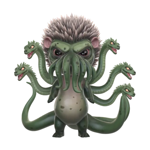 Cthulhu, the Hedgehog. - Hydra 3D model, vytvořený pomocí AI