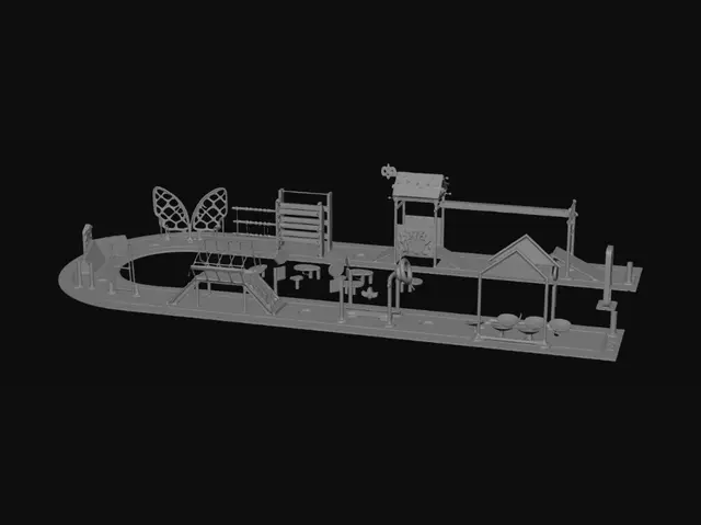 3D model for U자형 레이싱 장애물 코스