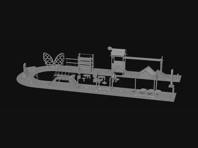 3D model for U자형 레이싱 장애물 코스