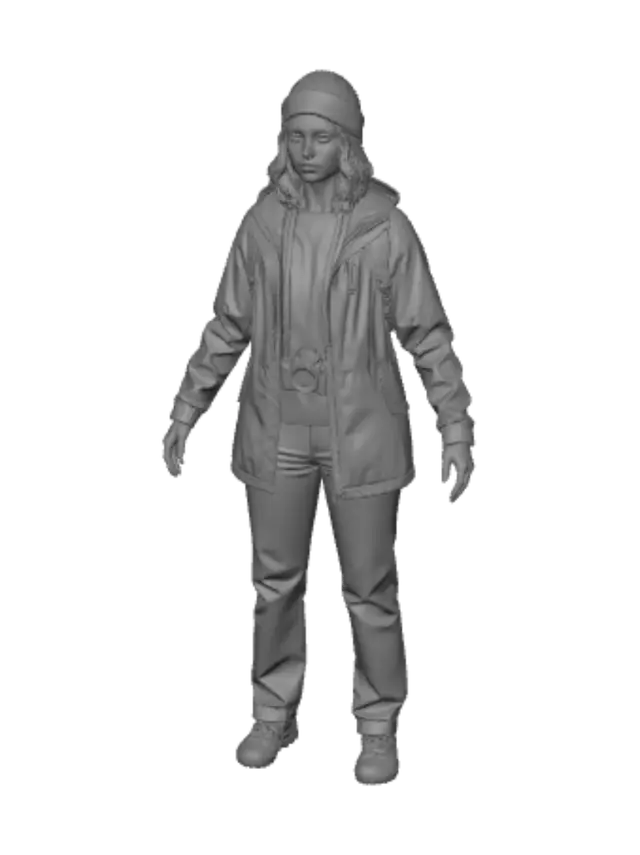 3D model for Outdoor Photographer in Teal Rain Jacket